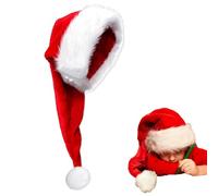 Extra Long 75cm Pink Santa Hat, Classic Christmas Velvet Plush Claus Cap, Unisex Father Christmas Costume for Kids, Adults, Holiday New Year Party