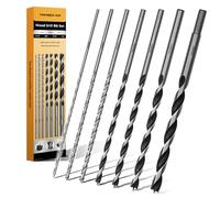 Extra Long 9.05" Brad Point Wood Drill Bit Set Metric - 7 Pack Carpenters Quality - Drill Splinter-Free Perfectly Round Holes in All Types of Wood (1/8",3/16",1/4", 5/16",3/8",7/16",1/2")