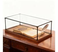 Extra Long Acrylic Display Case for Collectibles UV Protected Transparent Storage Box with Wooden Base 50x30x30cm (20x12x12in) Ideal for Showcasing Memorabilia