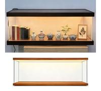 Extra-long Acrylic Display Case with Warm Light, Transparent Action Figure Organizer Box, Dustproof Protection Collectibles Countertop Box(55x55x55cm/22x22x22in)