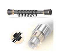 Extra Long Adjustable Curtain Rod 40-500cm No Drill Tension Rod for Bathroom & Bedroom Gray Telescopic Shower Curtain Pole with 20 Rings 2.6-3.5m Size