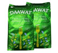 Extra Long Basmati Rice 10KG Daa-wat's Rice For Biryani, Pilaf or Pulao, Daily Meals Aromatic Flavour With Great Taste Product Of India Pack Of 2