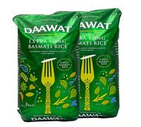 Extra Long Basmati Rice 2KG Daa-wat's Rice For Biryani, Pilaf or Pulao, Daily Meals Aromatic Flavour With Great Taste Product Of India Pack Of 2
