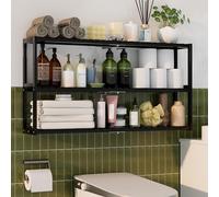 Extra Long Bathroom Organizer Storage Shelves 100% Bamboo Adjustable Height Over The Toilet Storage Floating Shelf for Wall Shower Shelf Can Placed in The Bathroom Kitchen Living Room for Multi Usage