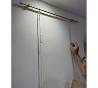 Extra Long Brass Picture Rail System - 24"-80" Adjustable Wall Mount Art Track with Hooks for Easy Display - Perfect for Gallery and Home Decor