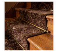 Extra Long Brass Stair Rods with Bracket Hardware - 36 Inch Pressure Rods for Carpet Runners - 12 PCS Set, Ideal for 28-48 Inch Stairway Carpets