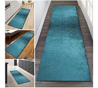 Extra Long Carpets for Hallway 100cm 1.5m 2m 250cm 300cm 4m 5m 6m Runner Rug for Kitchen Hall Stairs Corridor Area Rugs,Carpet Runner with Rubber Backed - Blue (Size:80x600cm/2.6ftx19.7ft