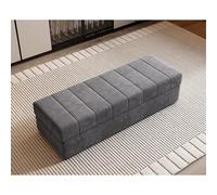 Extra Long Cat Claw Flannel Storage Bench Rectangular Soft Close Lid Ottoman Shoe Change Stool for Living Room & Bedroom Gray A 120cm Stylish & Functional Home Furniture