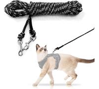 Extra Long Cat Lead for Garden, 15M/50FT Lightweight Outdoor Cat Leash Long Light Extension, Long Thin Lead for Rabbits, Kitten, Puppy and Small Animals black