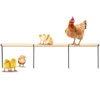 Extra Long Chicken Perch, Wooden Large Chick Perch Stand with Metal Ground Plug, Outdoor Birds Training Platform, Coop Accessories for Chicken Poultry Rooster Chicks Large Bird Parrot