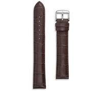 Extra Long Crocodile Grain Watch Strap | 18mm Brown | Matte Leather | XXL Replacement Band | Alligator Pattern | Satin Stainless Steel Buckle | Spring Bars & Tool Included (Brown, 18 mm)