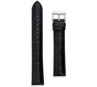 Extra Long Crocodile Grain Watch Strap | 22mm Black | Matte Leather | XXL Replacement Band | Alligator Pattern | Satin Stainless Steel Buckle | Spring Bars & Tool Included (Black, 22 mm)