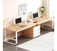 Extra Long Desk for Two - Versatile Writing & Study Desk with Storage Shelf Ideal for Home Office Gaming and Workspaces - Stylish & Functional Design