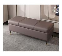 Extra Long Faux Leather Ottoman with Sto - Slish Bench for Living Room Entryway & Bedroom - PU Leather Cush Footrest & Sto Chest (Coffee A)