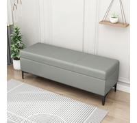 Extra Long Faux Leather Storage Ottoman Bench - Upholstered Entryway & Bedroom nizer Rectangular Coffee Table & Toy Box Supports 300 Lbs Stylish & Functional Storage Solution
