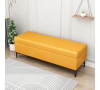 Extra Long Faux Leather Storage Ottoman Bench - Upholstered Rectangular Toy Box nizer for Bedroom Entryway & Living Room - Supports 300 lbs - Stylish Coffee Table Alternative