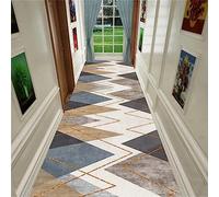 Extra Long Hallway Runner Rug - Washable Contemporary Geometric Carpet for Hallway Kitchen & Laundry - 0.8m x 4.5m Passage Mat for Home Decor