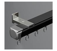Extra Long Heavy Duty Aluminum Track Wall Mount for Indoor/Outdoor Use13ft to 32ft Adjustable Mountain Rail Rod Channels with Fittings (Black 1m/3.3ft Size)