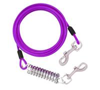 Extra Long Heavy Duty Dog Tie Out Runner with Swivel Spring Clip Secure Tether for Outdoor Yard Camping and Backyard Use (Purple, 32x26cm)