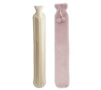 Extra Long Hot Water Bottle with Luxury Cover 1L Large Capacity Made from Super Soft Fleece Strip Hot Water Bag for Neck and Shoulder, Back, Legs, Waist & Cold Application (1 Blush)