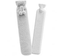 Extra Long Hot Water Bottle with Soft Fleece Cover for Neck, Back, Shoulders, Waist, Legs & Feet, Reusable Heat Pack for Warmth, Muscle Comfort, Period Cramps & Cold Winter Nights