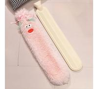 Extra Long Hot Water Bottle with Super Soft Animal Fleece Cover, 2 L 72cm Large Hot Water Bag for Neck, Shoulder & Back Pain Relief, Leak Proof & Cosy Gift (Pink)