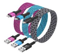 Extra Long iphone Charger Cable 3 Packs 9FT/2.75M，MFi Certified iPhone Cable Apple Fast Charge Lead Nylon Braided Apple Charger Cord for iPhone 14 13 12 11 Pro Max XS XR X 8 7 6 Plus 5 SE i-Pad