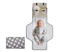 Extra Long Large Lightweight Portable Diaper Changing Mat with Storage Pockets,Swan Waterproof Foldable Travel Changing Pad,On The Go Wipeable Reusable Changing Pad for Car, Diaper Bag (Elephant)