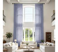 Extra Long Linen Blend Pleated Drapes for High Ceilings & Tall, Light Filtering Privacy ains for Living Room & Bedroom, 27" W x 180" L, 1 Panel