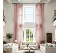 Extra Long Linen Blend Pleated Drapes for High Ceilings & Tall, Light Filtering Privacy ains for Living Room/Bedroom, 27" W x 288" L, 1 Panel