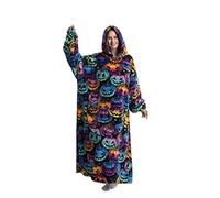 Extra Long Oversized Blanket Hoodie,Wearable Fleece Blanket Throw with Sleeves and Pockets,Super Warm and Cozy Giant Sweatshirt for Women Men