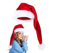Extra Long Plush Santa Hat - 75cm Christmas Hats Plush Santa Hat | Unisex Soft Velvet with White Trim for Christmas Party Festive Clothing for Adult