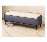 Extra Long Rectangular Storage Ottoman Bench, Soft Close Lid, Faux Leather Upholstered Footstool for Living Room or Entryway, Versatile Storage Solution