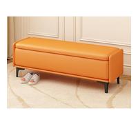 Extra Long Rectangular Storage Ottoman Bench, Soft Close Lid, Faux Leather Upholstered Footstool for Living Room or Entryway, Versatile Storage Solution