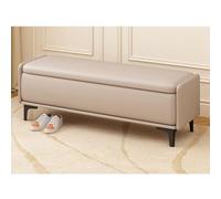 Extra Long Rectangular Storage Ottoman Bench, Soft Close Lid, Faux Leather Upholstered Footstool for Living Room or Entryway, Versatile Storage Solution