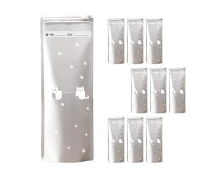 Extra Long Reusable Aluminum Foil Sealable Storage Bags - Resealable Stand Up Pouches for Fresh Keeping,Freezer Bags with Zip Lock,Perfect for Celery, Cucumber, Herbs&Sausage(10 Pack)