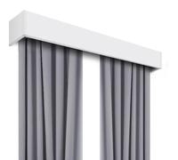 Extra-long, robust aluminum curtain track with rails - 2.5 m / 8.2 ft - Stylish curtain valance for bedrooms and living rooms - Durable window decoration