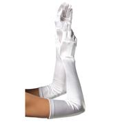 Extra Long Satin Gloves Women Leg Avenue Blanc TU