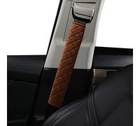 Extra Long Seatbelt Covers for Adults Kids Women & Men, Super Soft Car Seat Belt Strap Cushion for Sedan SUV Trucks, Shoulder Neck Chest Protector Pad, Auto Interior Accessories, 2pcs, Brown, 33cm