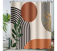 Extra Long Shower Curtain 72 x 84 Inch Boho Shower Curtain for Bathroom Mid Century Modern Bohemian Abstract Geometric Fabric Waterproof Bathroom Curtains Shower Set