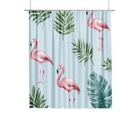 Extra Long Shower Curtain for Bathroom 240x200cm, Simple Flamingo Curtains with Shower Curtain Hooks, Waterproof Quick-Drying Fabric Bathroom Curtains, Weighted Hem Easy Care for Tub Home Curtain H-98