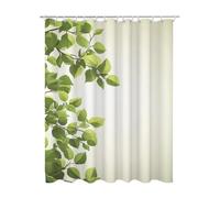 Extra Long Shower Curtain Sage Green with 12 Shower Curtain Hooks, Bathroom Curtains 200x200 cm, Curtains with Waterproof Polyester Fabric Weighted Hem Quick Dry Durable for Wet Room (Plant) -4252