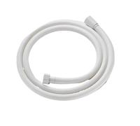 Extra Long Shower Hose, PVC High Pressure Silver & Black Smooth for Bathroom Handheld Head Flexible Plumbing Anti Winding GI/2 Universal(White,150cm)