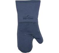 Extra Long Silicone Oven Mitts Heat Resistant 500 Degrees, 1 Pack, 14"x7" Indigo, All-Clad Kitchen Textiles