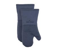 Extra Long Silicone Oven Mitts Heat Resistant 500 Degrees, 2 Pack, 14"x7" Indigo, All-Clad Kitchen Textiles