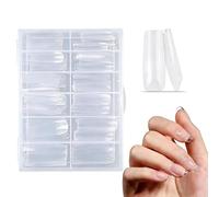 Extra Long Square Nail Tips - 240pcs Clear Acrylic Fake Nail Extensions, Soft Gel Full Cover Press On Nails, 12 Sizes Ultra Thin French Fake Nails Tip for Professional Salon & DIY Manicure