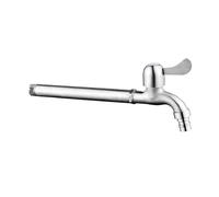 Extra Long Stainless Steel Garden Faucet - Outdoor Tap with Matte Brushed Finish for Washing Machine & Hose Connection (25cm) - Durable & Stylish Garden Water Spigot