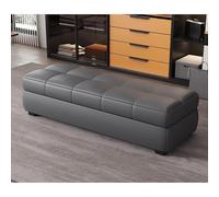 Extra Long Storage Ottoman Bench - Rectangular Sofa Stool with Hidden Storage for Entryway Living Room & Hallway - Dark Gray 100cm Ideal for Shoes & Changing