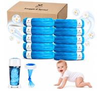 Extra-Long & Strong Nappy Bin Refill Bags 7.5m compatible Tommee Tippee | 10 pack 7.5m extra long - Baby Powder Scented - Strong - Twist & Click Compatible