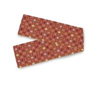Extra Long Table Runner Christmas Red Cross - Stitch Snowflakes Trees Baubles Soft Cloth Runners Living Room Decor Kitchen Indoor Outdoor Fireplace Party 13 x 70 Inches